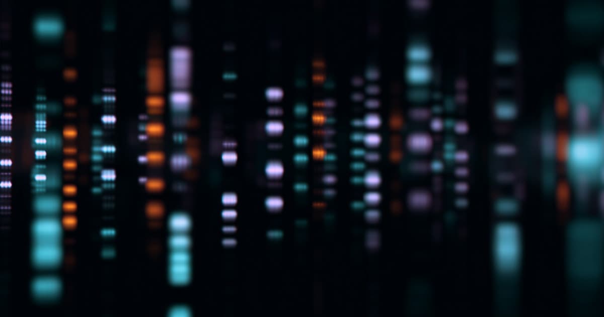 Abstract vertical columns of glowing teal, lavender and amber bars on a dark background, evoking ascending and descending sort patterns.